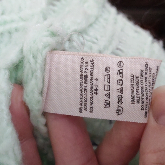 Mint green small Free People Boho women's  sweater - Picture 6 of 6